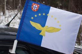 Флаг на машину с кронштейном Азорских островов