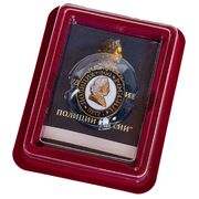 Нагрудный знак 300 лет полиции в наградной коробке с удостоверением в комплекте