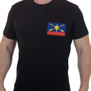 Футболка с вышивкой РВСН РФ (Черная)
