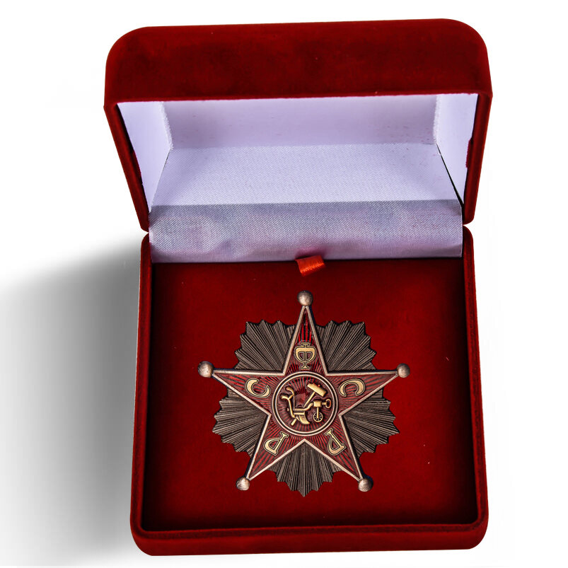 Копия Знака Командир РККА РСФСР в бархатистом футляре