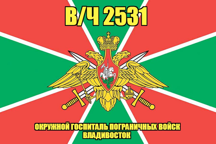 Флаг в/ч 2531 окружной госпиталь пограничных войск Владивосток 90х135 большой