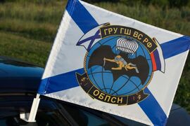 Флаг на машину с кронштейном Спецназ ГРУ РДПС Дельфин
