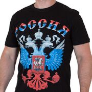 Футболка с гербом России (черная)