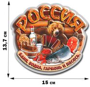 Автомобильная наклейка Россия – баня, водка, гармонь и лосось