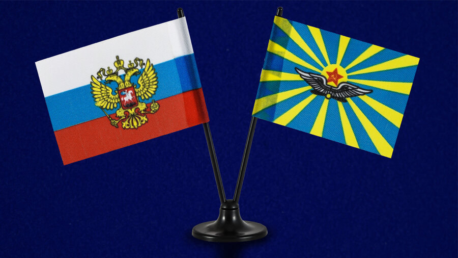 Двойной флажок России и ВВС СССР 