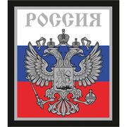 Наклейка Российский герб серебро