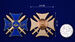 Знак в бархатистом футляре Крест За службу на Кавказе (синий) 9