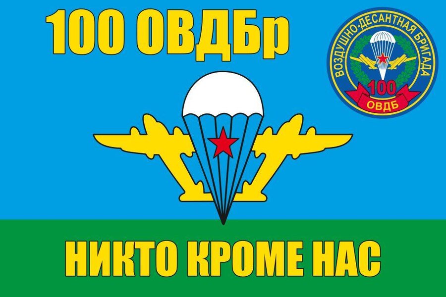 Флаг ВДВ 100-я гвардейская отдельная воздушно-десантная бригада 90x135 большой
