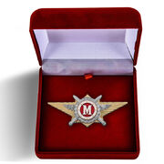 Знак в бархатистом футляре Росгвардии Квалификационное звание Мастер