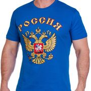 Футболка Россия с гербом (Синяя)