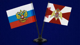 Двойной флажок России и Росгвардии 