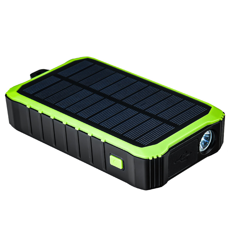 Автономный повербанк на 12000 mAh c зарядкой от сети, динамо-машины, солнечной панели