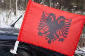 Флаг на машину с кронштейном Албании