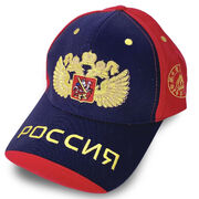 Мужская кепка с вышивкой Россия (Сине-красная)
