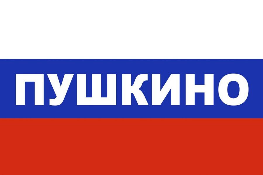Флаг триколор Пушкино 90x135 большой