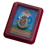 Нагрудный знак 45-й отдельный гвардейский разведывательный ордена Александра Невского полк специального назначения ВДВ в наградной коробке с удостоверением в комплекте