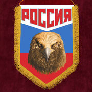 Военный вымпел триколор с орлом