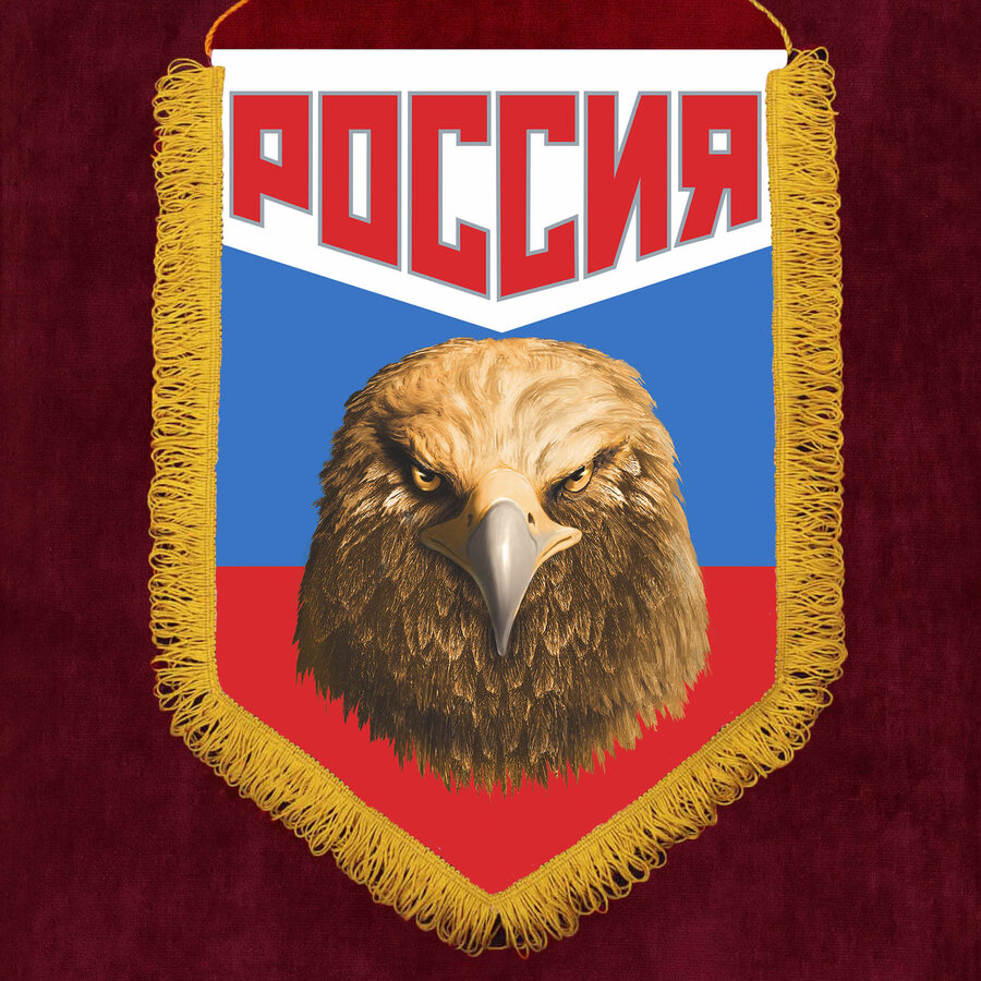Военный вымпел триколор с орлом