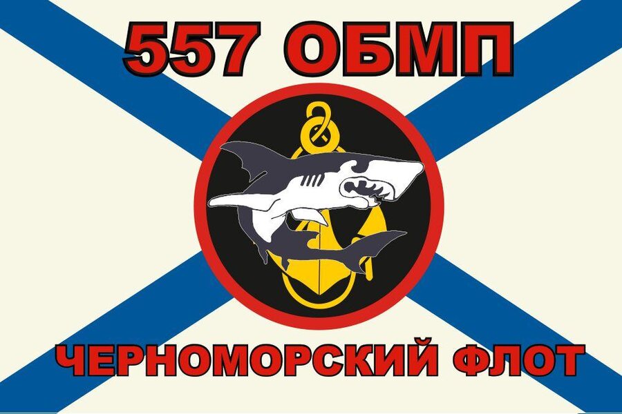 Флаг Морской пехоты 557 ОБМП Черноморский флот 90x135 большой