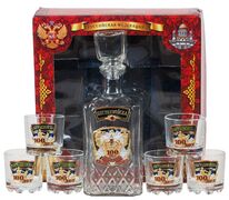 Подарочный набор к 100-летию Погранвойск (графин +6 стопок)