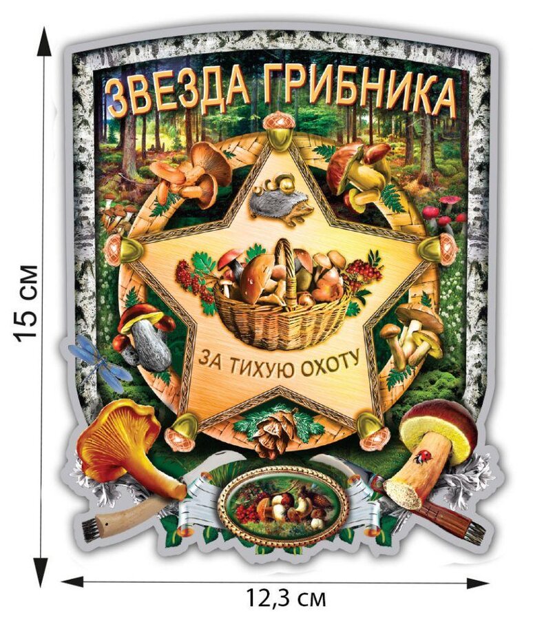 Автомобильная наклейка Звезда грибника
