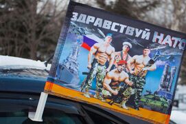 Флаг на машину в кронштейном Здравствуй НАТО