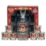 Подарочный набор За Погранвойска с металлической накладкой (графин +6 стопок)