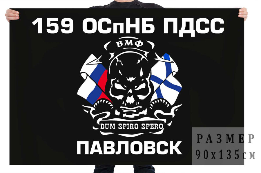 Флаг 159 ОСпНБ ПДСС Тихоокеанский флот 90x135 большой