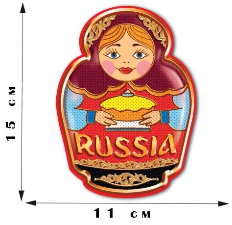 Автомобильная Наклейка Матрёшка Russia (15x11 см)