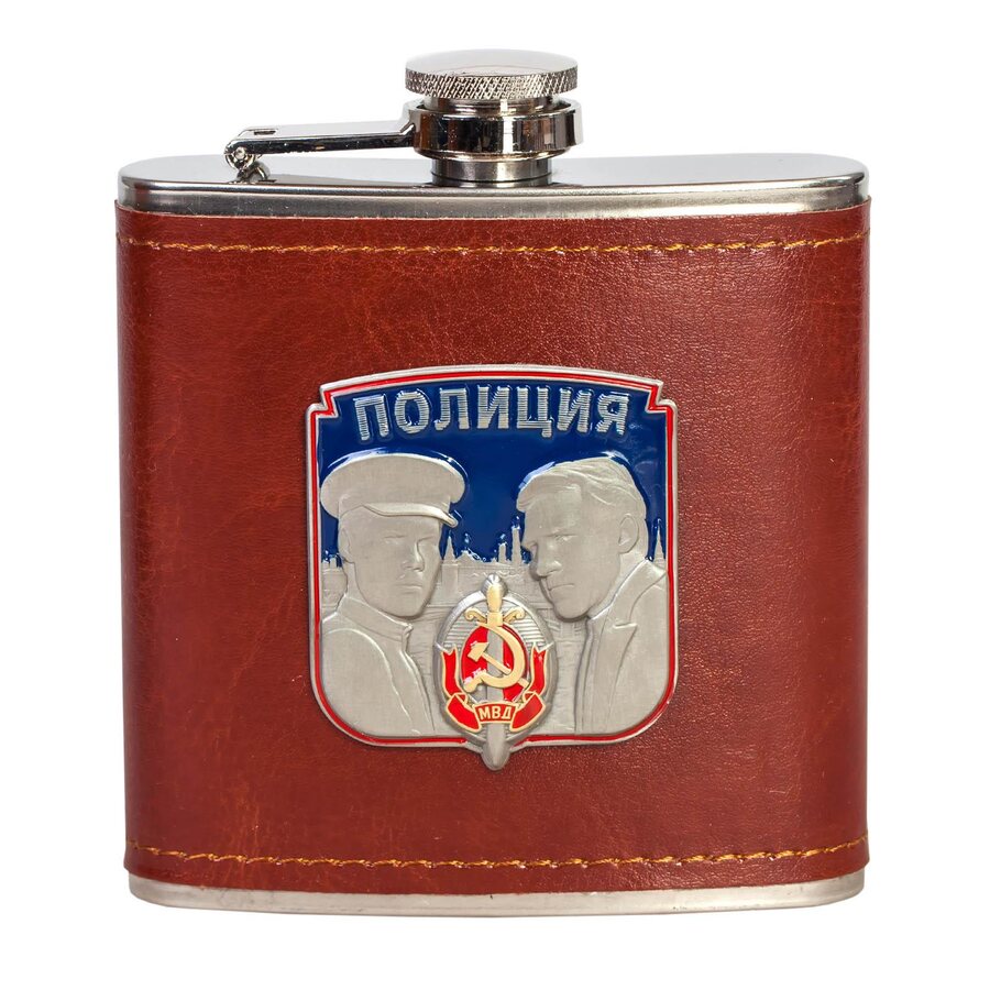 Сувенирная фляжка в чехле Полиция