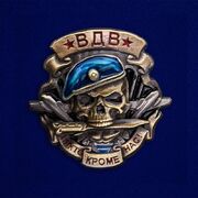 Фрачный значок Череп в берете ВДВ №60