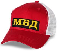 Военная сетчатая Кепка с вышивкой МВД (Красно-белая)