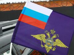 Флаг на машину с кронштейном МВД