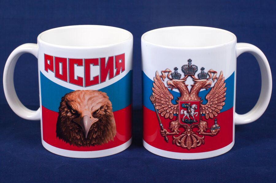 Кружка Россия триколор с орлом