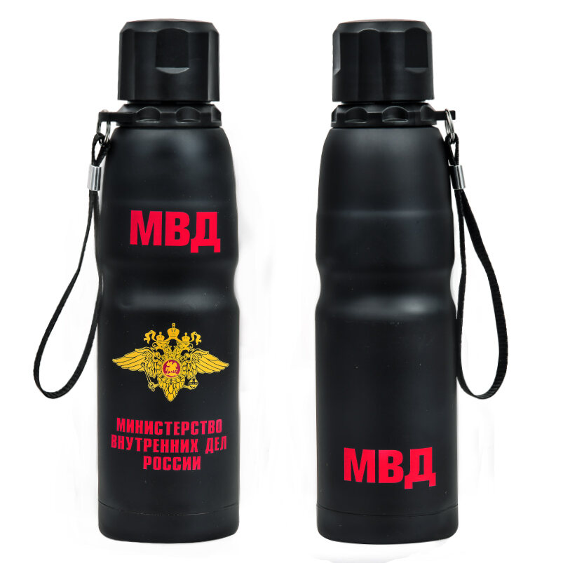 Термос бутылка МВД (Черный)