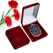 Медаль в бархатистом футляре Знак десанта (с парашютом)