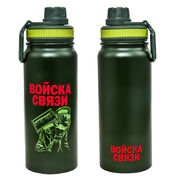 Бутылочный термос Войска связи (Зеленый)