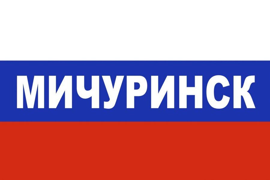 Флаг триколор Мичуринск 90x135 большой