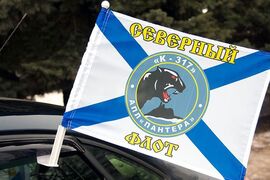 Флаг на машину с кронштейном К-317 Пантера Северный Флот