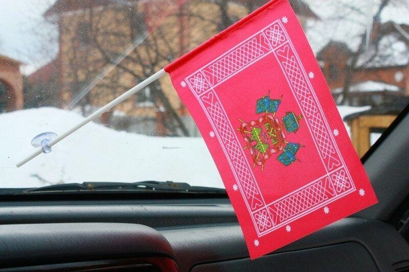 Флажок в машину с присоской Знамя кубанского казачьего войска