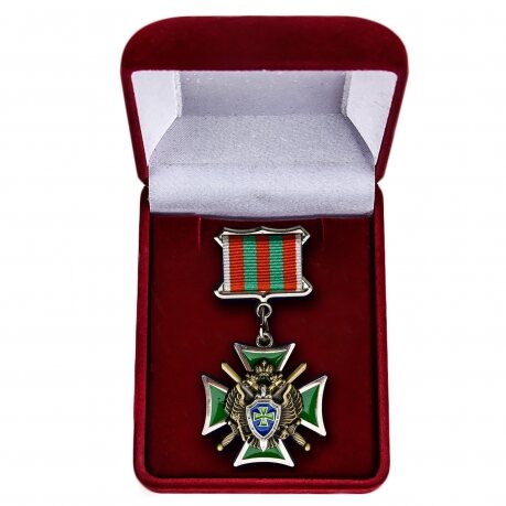 Знак в бархатистом футляре За службу на Кавказе ПС ФСБ