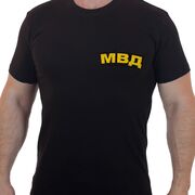 Футболка с вышивкой МВД (Черная)