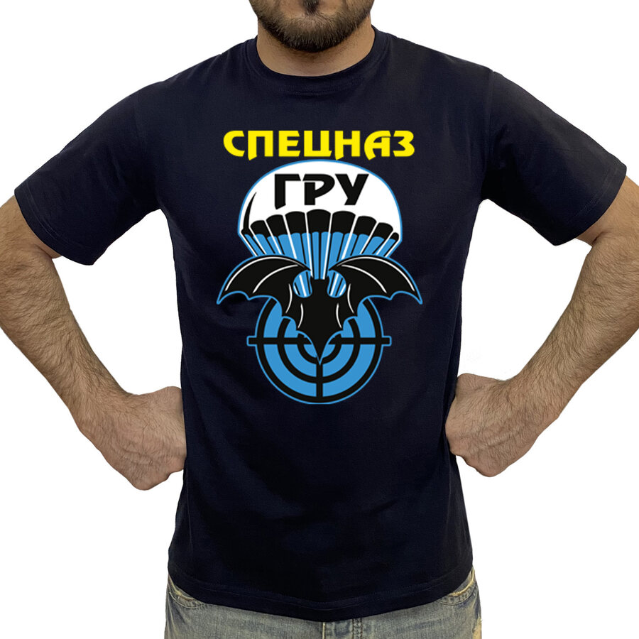 Футболка Спецназа ГРУ с мышью (Синяя)