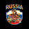 Футболка с вышивкой принт Russia (Черная) 3