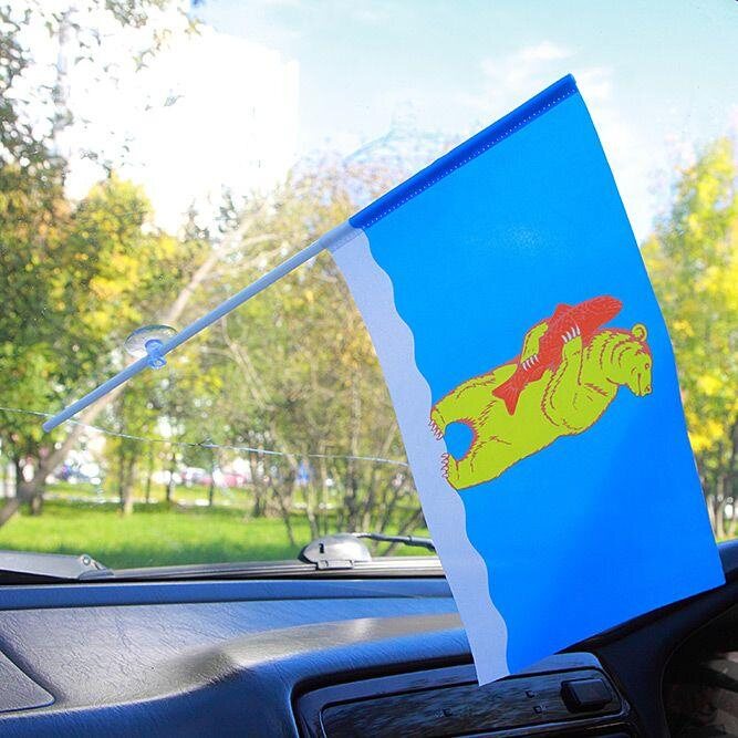 Флажок в машину с присоской Анадыря