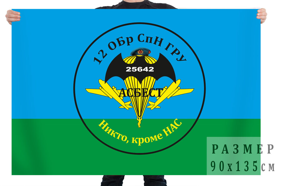 Флаг 12-й ОБрСпН ГРУ Никто, кроме нас