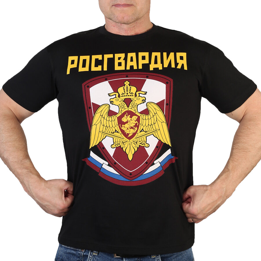 Футболка принт Росгвардия (Черная)