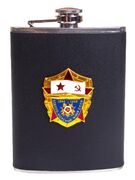 Карманная фляжка ВМФ СССР (Черная,кожа)