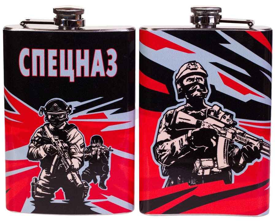 Карманная фляжка принт Спецназ