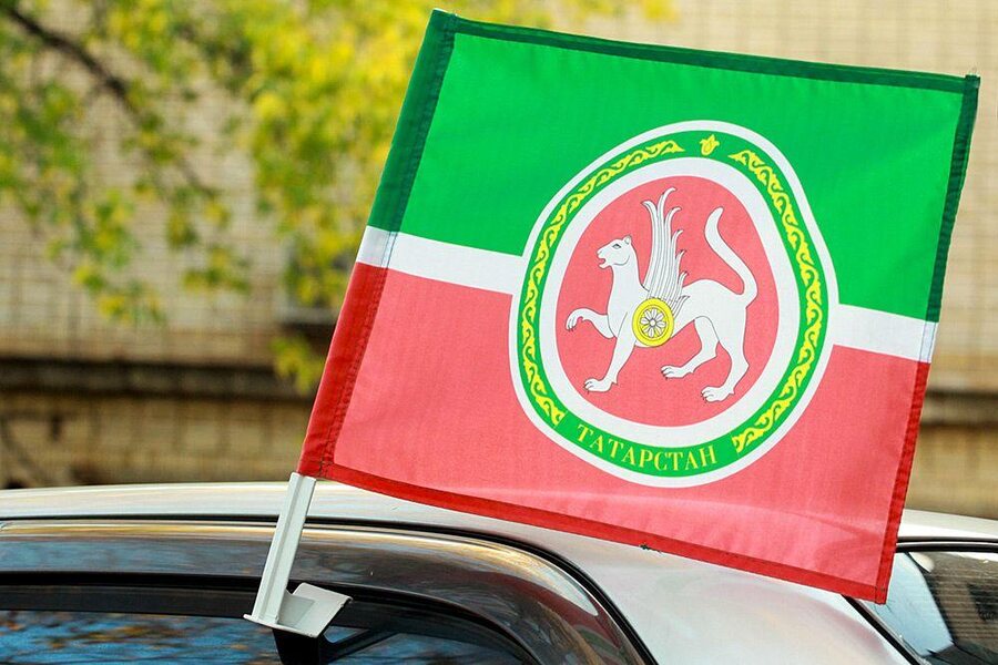 Флаг на машину с кронштейном герб Татарстана
